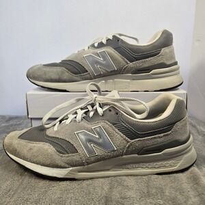 New Balance 997 Mens Grey Suede Mesh Lifestyle Sneakers CM997HCA Size 12
